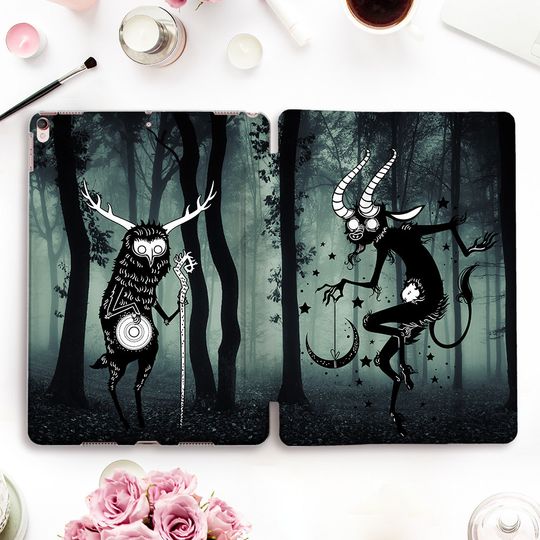 Discover Halloween iPad case Nature iPad Pro 11 12.9 10.5 Nightmare iPad 9.7 6th 5th Air 3 Mini 5 Girls Men Trees Goth Autumn Forest Mystical cover