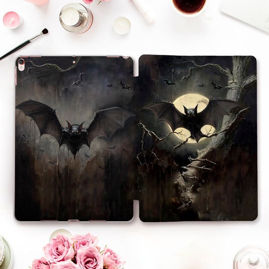 Discover Horror iPad case Gothic iPad 10th 9th Air 5 4 Pro 12.9 11 iPad 10.2 10.9 Mini 6th 10.5 9.7 Aesthetic goth Black bats Halloween animals case