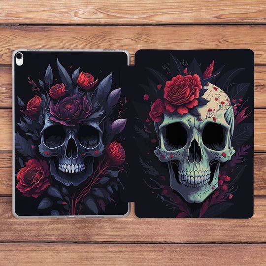 Discover Gothic art case iPad case skull Dark red roses print iPad black case iPad Pro case iPad case occult iPad Air 5 case iPad 10th gen iPad 10 2