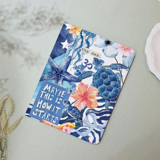 Discover Ocean Creature Collage 2024iPad7/8/9/10 Air Mini3/5/6th Gen Pro11/12.9"Inch Cover Flip Book Case Pencil Holder Auto Wake/Sleep Gift for Her