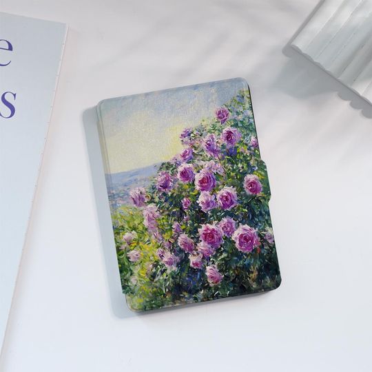 Discover Roses Flowers Kindle Case Custom For Paperwhite 1/2/3/4,Kindle 2019/2022,Kindle Paperwhite Cover, Kindle Case With Auto Wake/Sleep