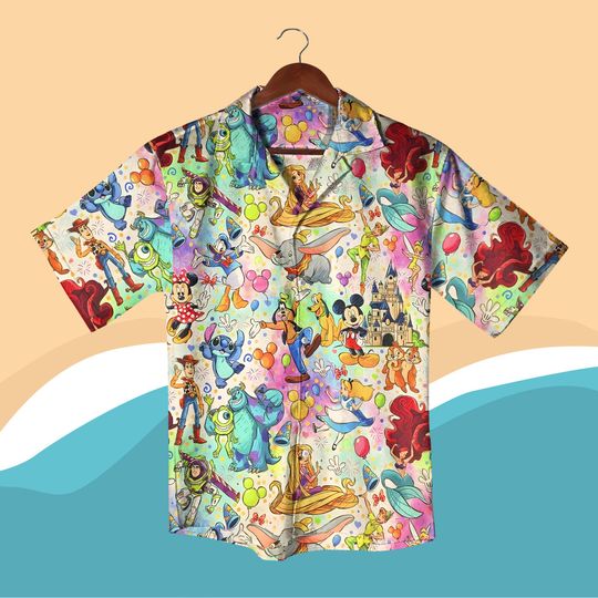 Discover Disneyyy Cartoon Hawaiian Shirt  Mickeyy Shirt, Stitchh Shirt, Arielll Shirt, Rapunzell Shirt, toy stories Shirt, Summer Outfit, Beach Shirt