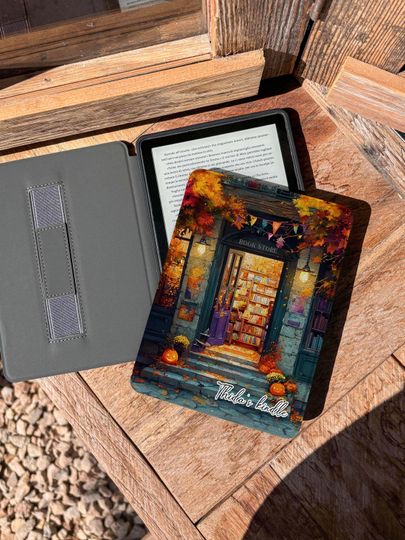 Discover The Pumpkin Hour Bookstore Kindle Case 2024, Custom Name Paperwhite 12th gen, Kindle Colorsoft, Kindle Oasis, Kobo Cover, Auto Wake/Sleep