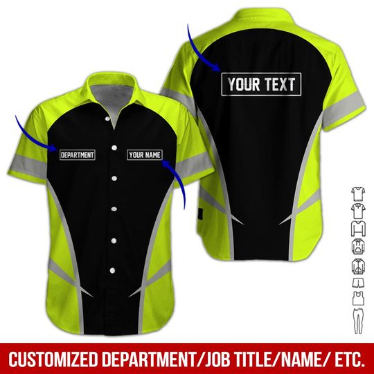 Discover Custom Work Shirt with Name Logo Department, P