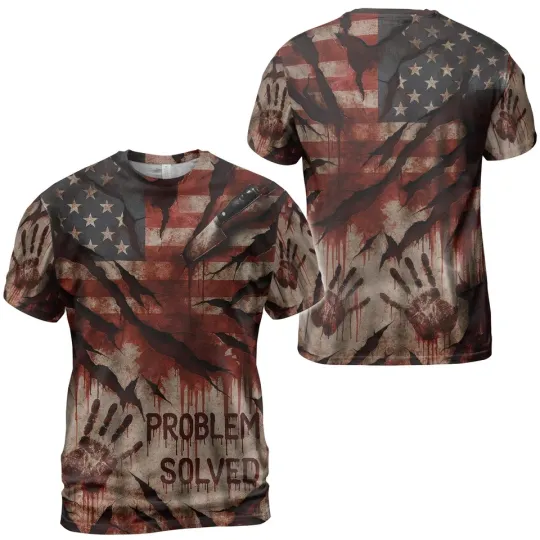 Discover Problem Solved Bloody Shirt - 3D All Over Print T-shirt - AOP T-shirt