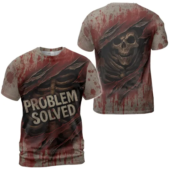 Discover Problem Solved Bloody Shirt - 3D All Over Print T-shirt - AOP T-shirt