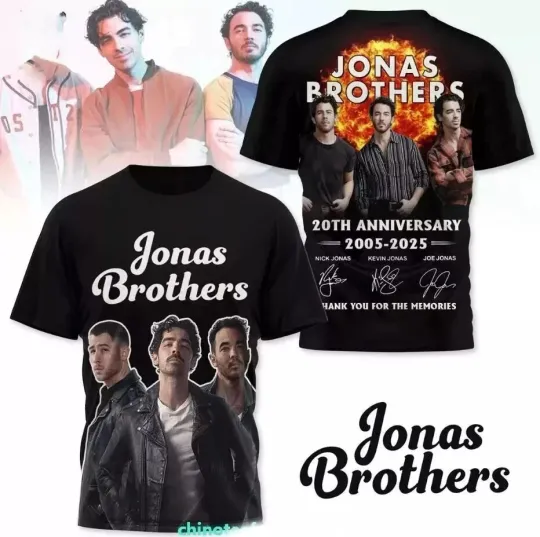 Discover Jonas Brothers 20th Anniversary Thank You 3D T-Shirt M762