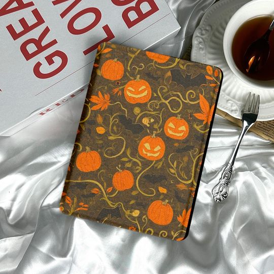 Discover Vintage Pumpkin Kobo Kindle Case  Compatible with Kindle and Kobo Models Including Paperwhite 6.8"  Halloween Cover and Fall Gift Idea