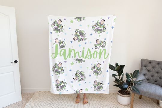 Discover Personalized buzz light year blanket, custom name boys blanket, toddler blanket, Disneyyy blanket, Disneyyy trip gift, gifts under 100
