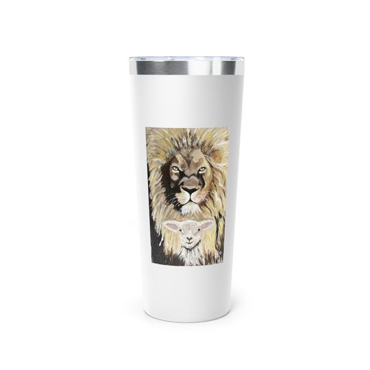 Discover Lion and the Lamb - Copper Insulated Tumbler, Perfect for Animal Lovers