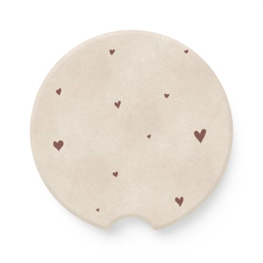 Discover Charming Soapstone Car Coaster with Heart Design, Cute Auto Accessory for the Loved Ones