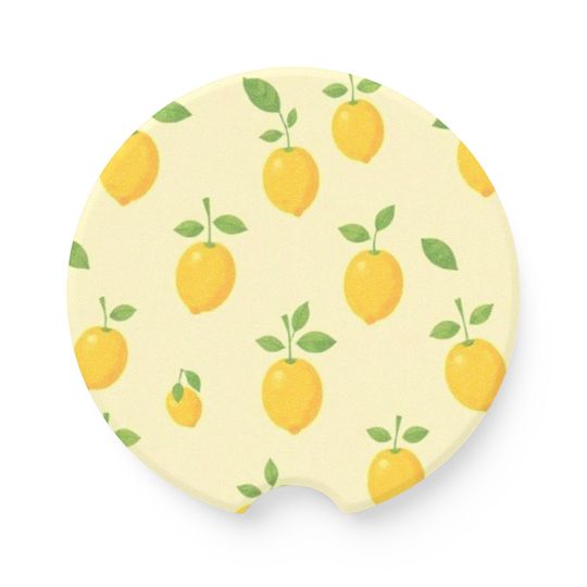 Discover Cute Lemon Soapstone Car Coaster - Fun Accessory for Car, Gift for Him
