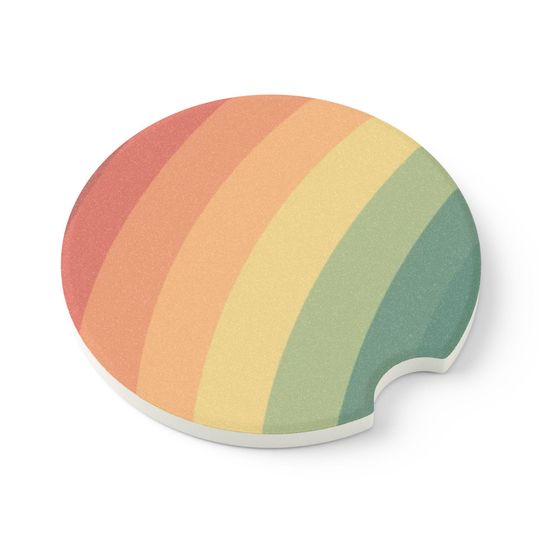 Discover Rainbow Soapstone Car Coaster - Colorful Auto Accessory for Vibrant Vibes