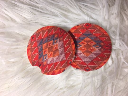 Discover Car Coasters - Sandstone Aztec Car Coasters