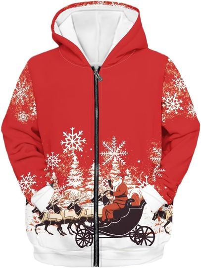 Discover Christmas cute Kids Zip-Up Hoodies