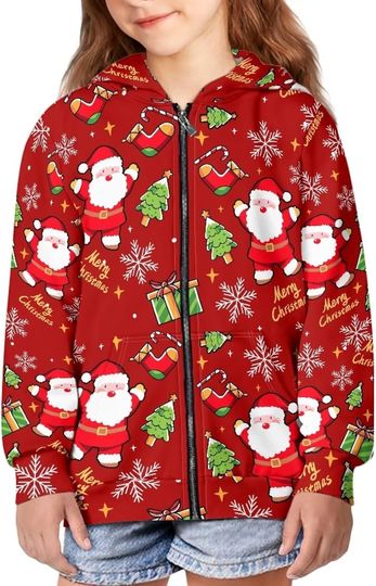 Discover Christmas cute Kids Zip-Up Hoodies