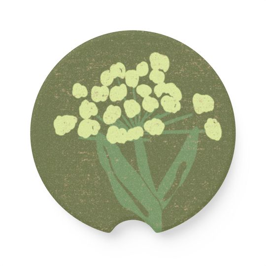 Discover Elegant Floral Soapstone Car Coaster | Vintage Style Drink Coaster for carss