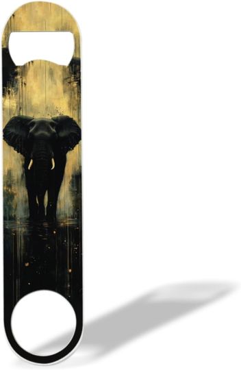 Discover Flat Bottle Opener,Ethnic Elephant Africa style elegant