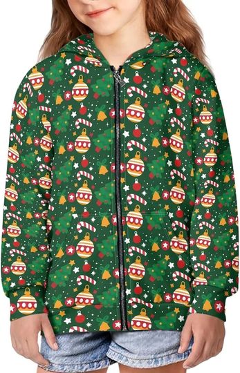 Discover Christmas cute Kids Zip-Up Hoodies