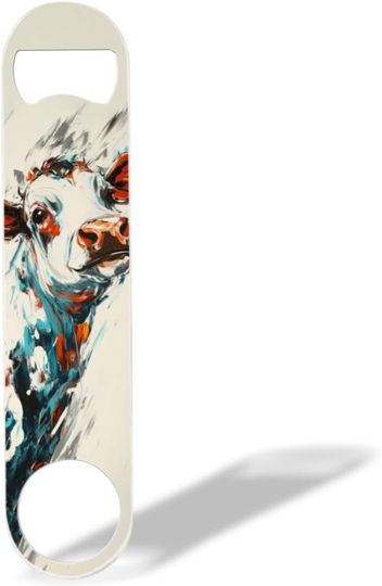 Discover Flat Bottle Openers,Cute Cow Oil Print picture Speed Openers, Stainless Steel Beer Bottle Opener