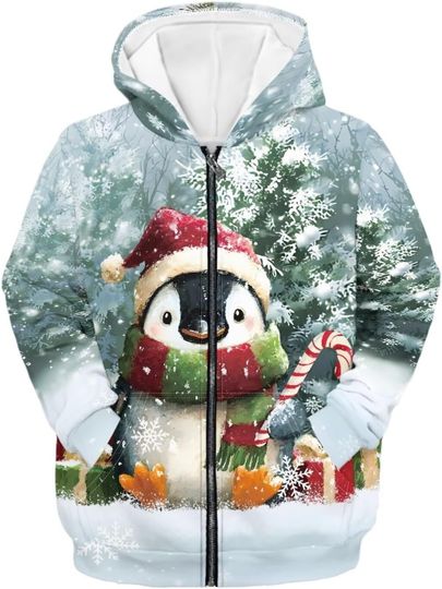 Discover Christmas cute Kids Zip-Up Hoodies