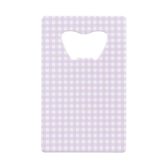 Discover Faye and Lauren Stainless Steel Gingham Credit Card Bottle Opener