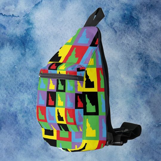 Discover Idaho Pop Art State Outline Pattern Sling Bag