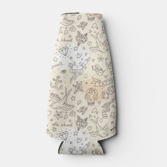 Discover Tattoo concept pattern bottle cooler