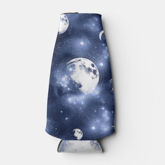Discover Moonlight Glow | Moon Phases in Sky Clouds Bottle Cooler