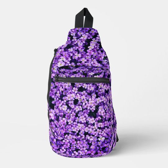 Discover Violet Flowers Sling Bag