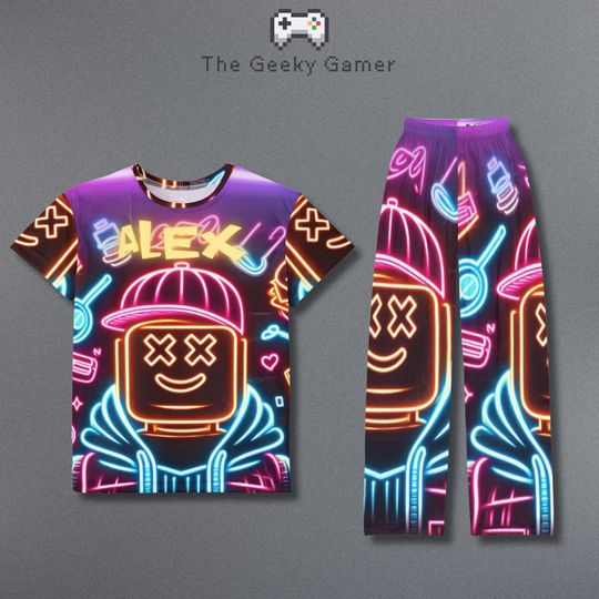 Discover Personalized Gamer Pajama Set | Personalized Creeper Pajama