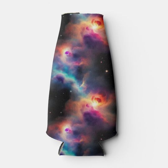 Discover Stellar Symphony Galactic Nebulas Pattern Bottle Cooler