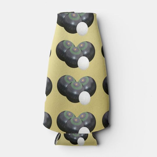 Discover Gold And Black Lawn Bowls Pattern,   Bottle Cooler