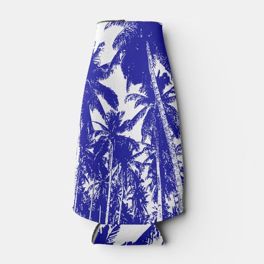 Discover Tropical Palm Trees Pattern Bottle Cooler