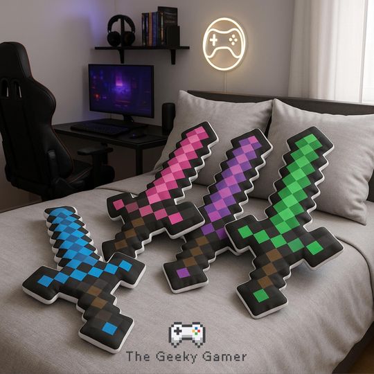 Discover Pixel Diamond Sword Pillow | Video Game