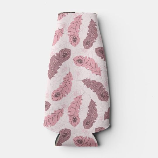 Discover pattern with peacock feathers bottle cooler