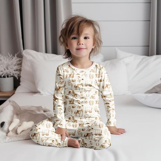 Discover Cowboy Kid's Two-Piece Sleep Set, kid's pajamas, YStone