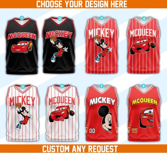 Discover Personalized Piston Cup Ddisney Car Jersey Ddisney Basketball Jersey