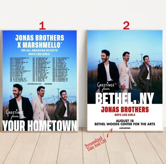 Discover Jonas Brothers Jonas 20 Greetings From Your Hometown Tour 2025 Poster