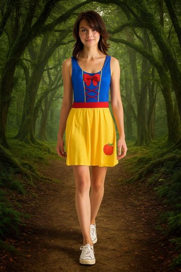 Discover Snoww Whitee Women's & Teens skater Dress | Disneyyy Princess Costume | Cosplay | DisneyBounding | Halloween Running Dress