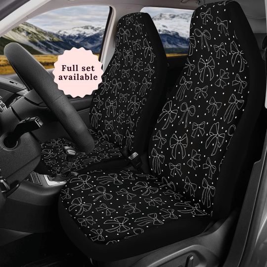 Discover Black Bow Car Sun Shade Steering Wheel Cover For Women Coquette Car Seat Cover 16th Birthday Gift Boho Car Seat Covers Cute Car Seat Covers