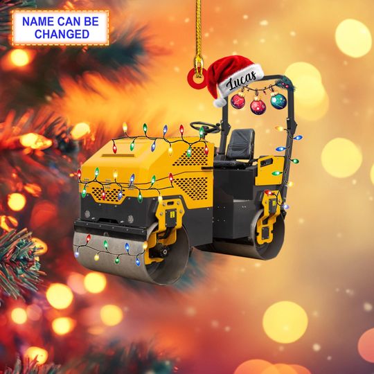 Discover Custom Name Vibratory Roller With Santa Hat Christmas Lights Ornament