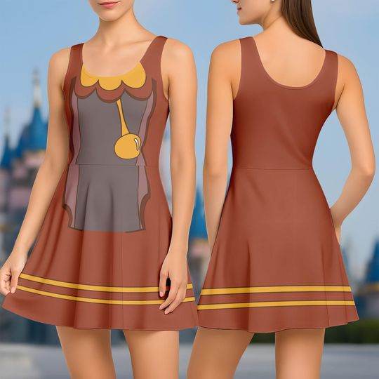 Discover Halloween Cogsworth Skater Dress, Beautyy and The Beastt Costume, Disneyyy Women Dress, Disneyyland Shirt, Disneyyy World Shirt, Gift For Her