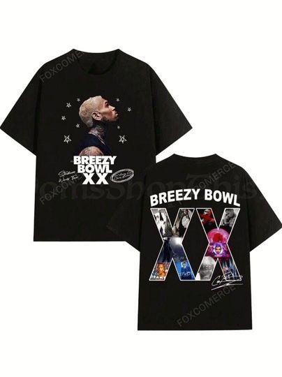 Discover Chris Brown Breezy Bowl XX 2025 Tour T-Shirt