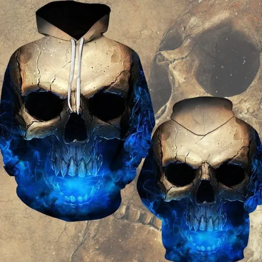Discover Skull Black All Over Print 3D Hoodie - 3D All Over Print Hoodie