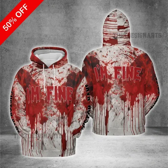 Discover I'm Fine 3D Unisex Sweatshirt, Ideal Halloween Costume, Gift for Horror Movie