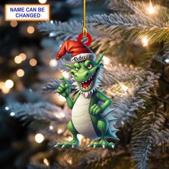 Discover Custom Name Dragon Personalized Christmas Ornament, Christmas Tree Hanging Decor