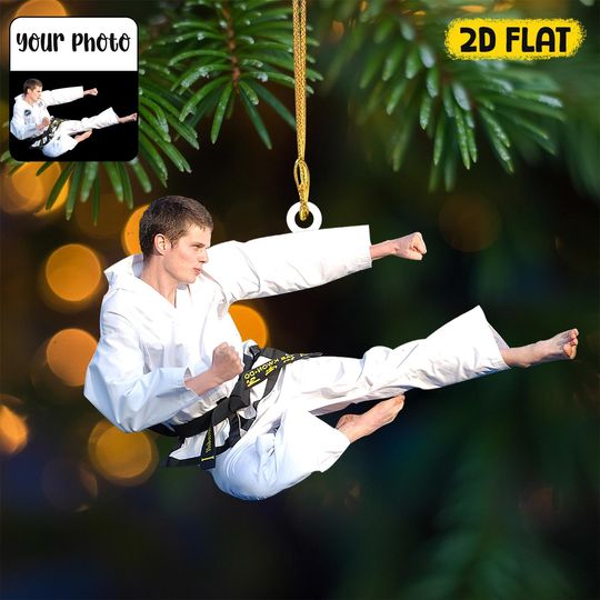 Discover Taekwondo Personalized Photo Ornament, Gifts For Martial Arts Lovers, Taekwondo Kids Gifts, Karate Lovers, 2025 Christmas Gift