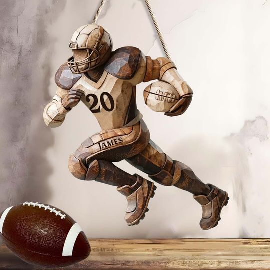 Discover Strong One - Personalized Football Custom Shaped Wood Sign