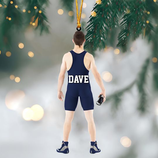 Discover Personalized Wrestler Christmas Acrylic Ornament, Wrestling Ornament For Wrestler Lovers